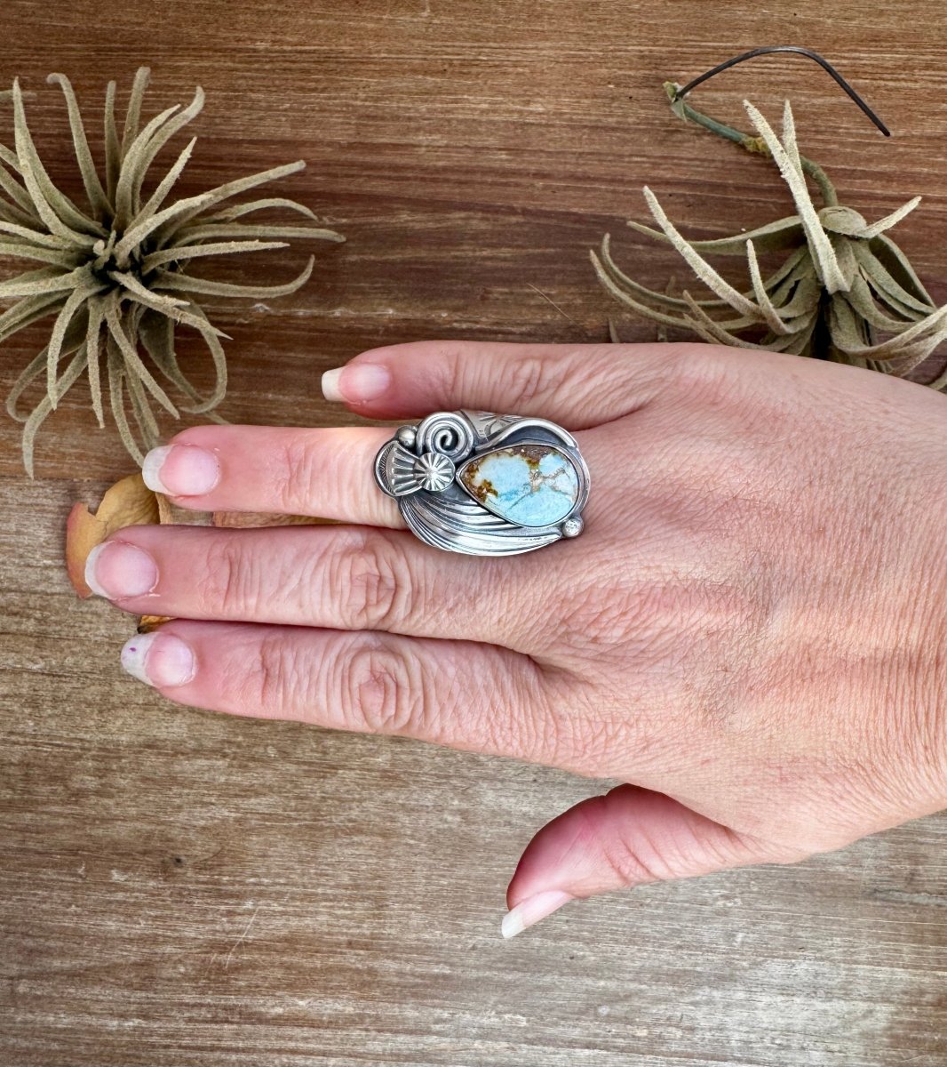 Golden Hill Turquoise Sterling Silver Ring – Size 9.5, One of a KindThe Bijoux FAB Jewelryring