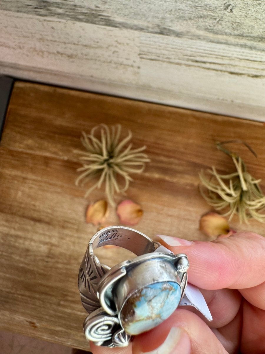 Golden Hill Turquoise Sterling Silver Ring – Size 9.5, One of a KindThe Bijoux FAB Jewelryring