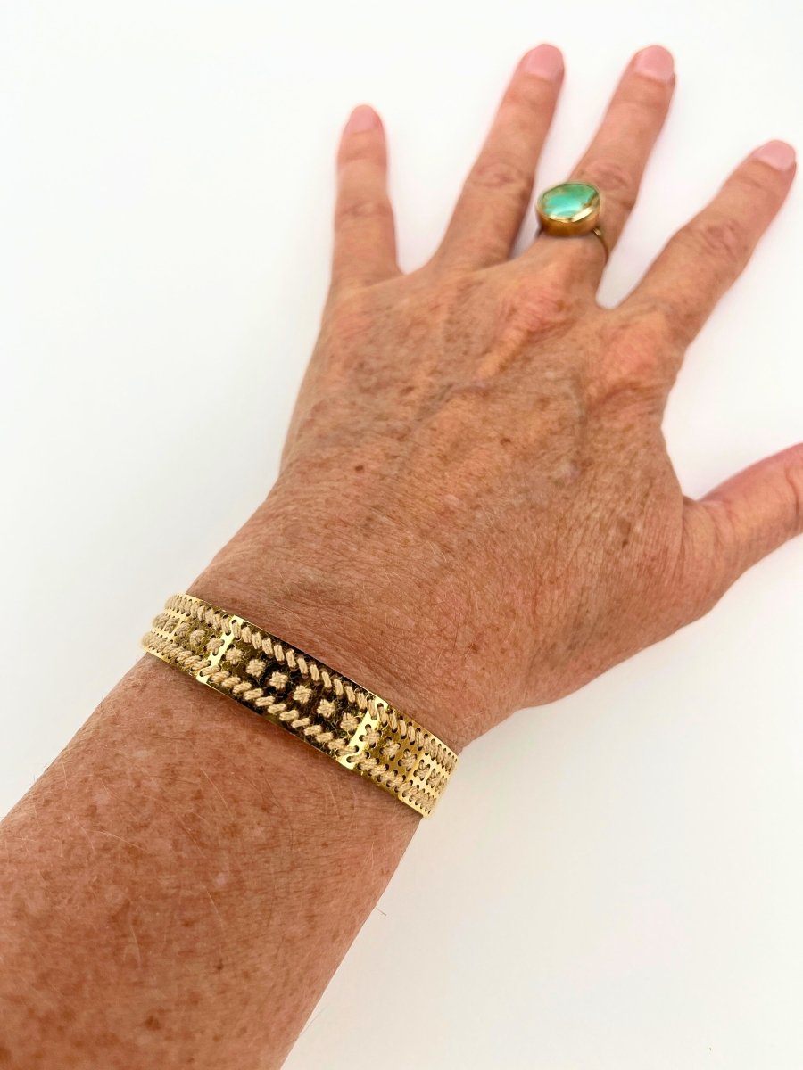 Golden Mosaic Thin Cuff Bracelet – Handcrafted in ItalyL'EightBRACELET