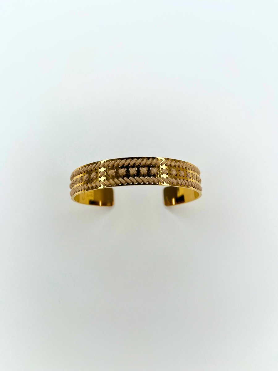 Golden Mosaic Thin Cuff Bracelet – Handcrafted in ItalyL'EightBRACELET