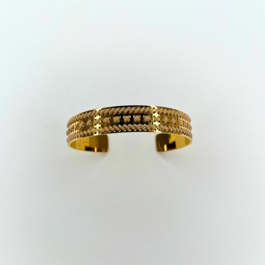 Golden Mosaic Thin Cuff Bracelet – Handcrafted in ItalyL'EightBRACELET