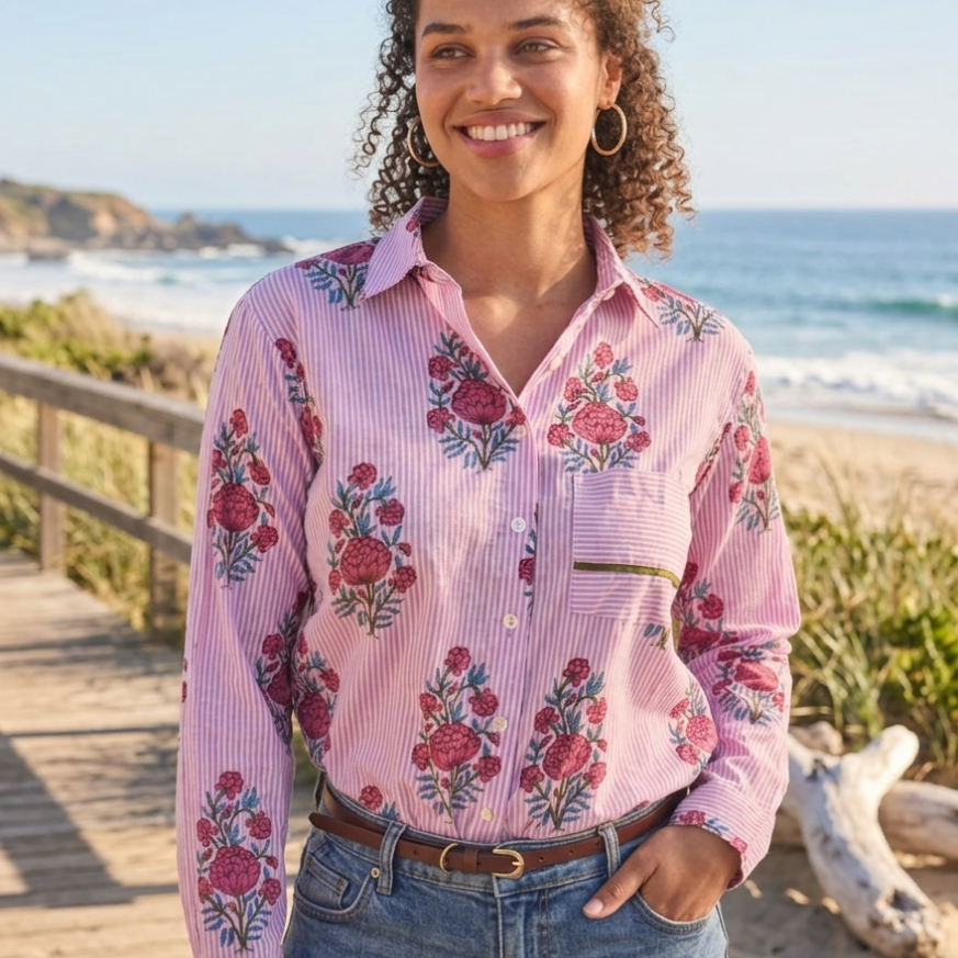 Good Boyfriend Shirt - Avalon Floral LavenderAnd For GoodShirts & Tops