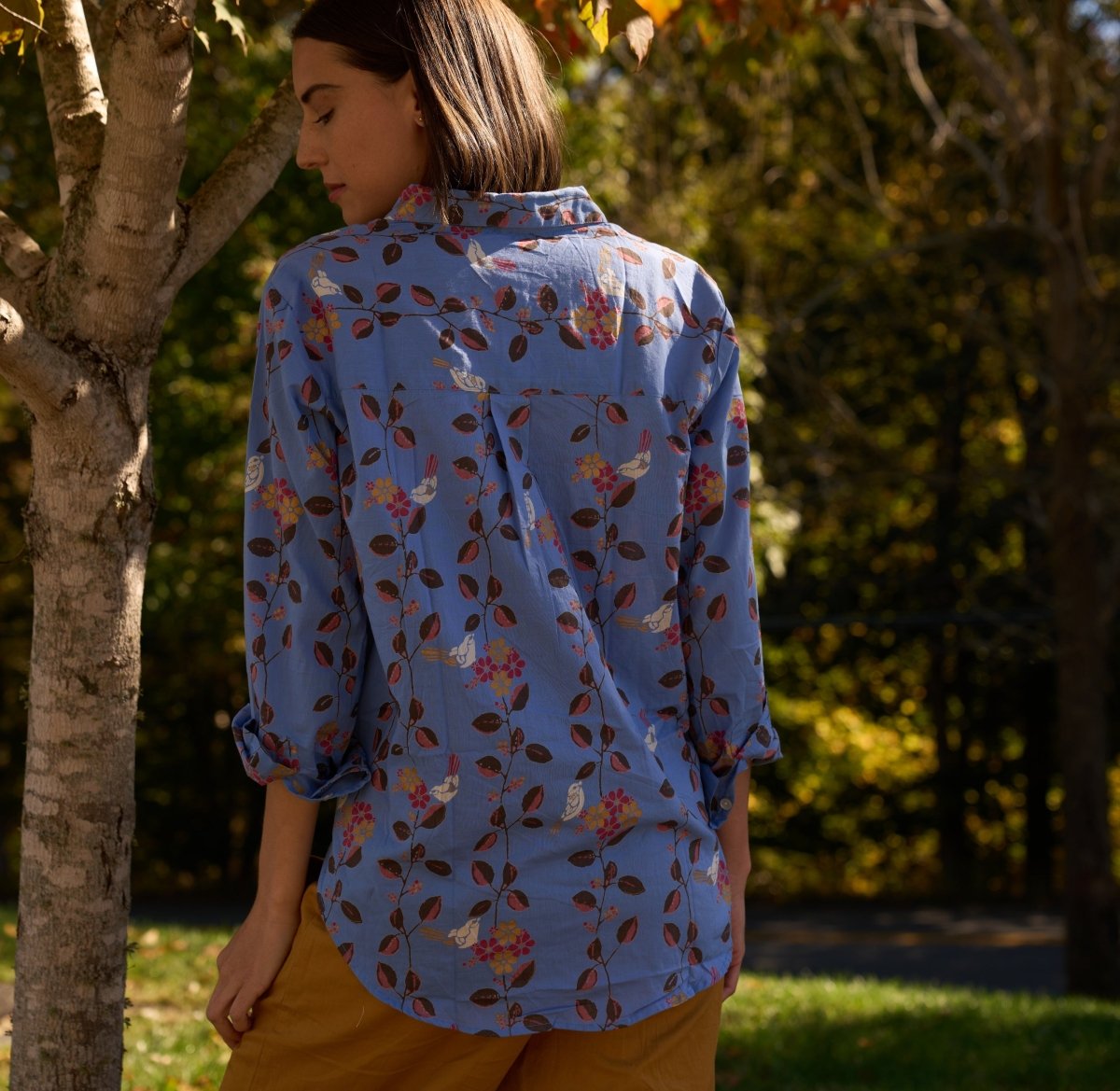 Good Boyfriend Shirt - Birdie On A Vine Cornflower BlueAnd For GoodShirts & Tops