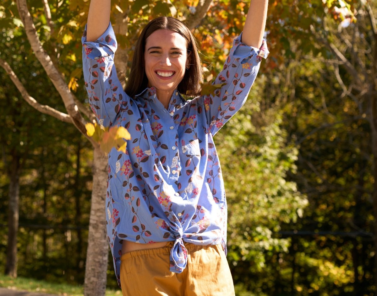 Good Boyfriend Shirt - Birdie On A Vine Cornflower BlueAnd For GoodShirts & Tops