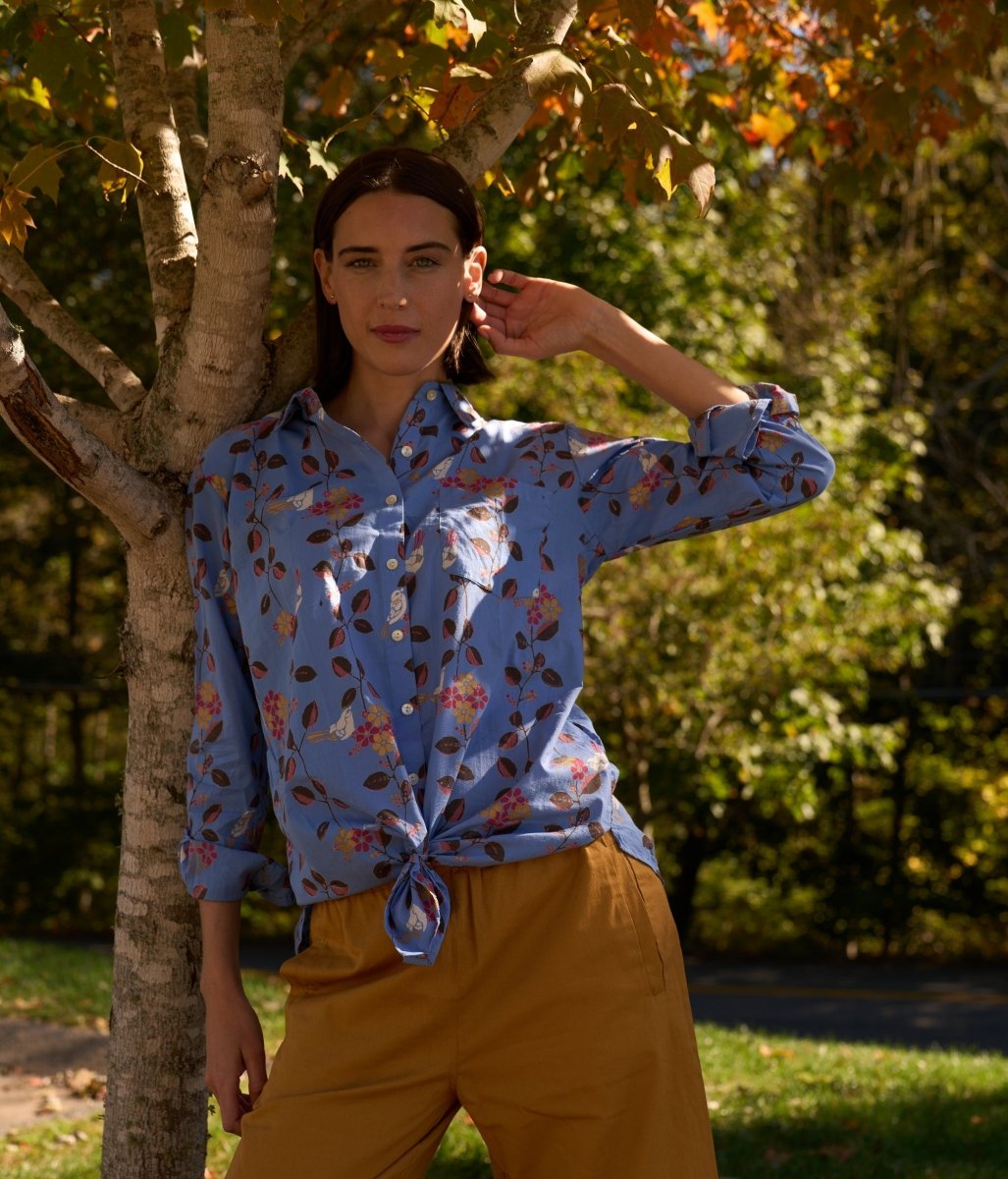Good Boyfriend Shirt - Birdie On A Vine Cornflower BlueAnd For GoodShirts & Tops