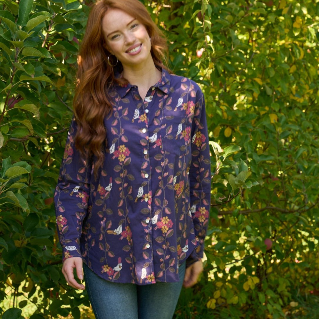 Good Boyfriend Shirt - Birdie On A Vine NavyAnd For GoodShirts & Tops