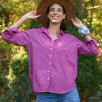 Good Boyfriend Shirt - Checkerboard Overdye Magenta on NaturalAnd For GoodShirts & Tops