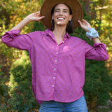 Good Boyfriend Shirt - Checkerboard Overdye Magenta on NaturalAnd For GoodShirts & Tops