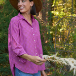 Good Boyfriend Shirt - Checkerboard Overdye Magenta on NaturalAnd For GoodShirts & Tops