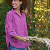 Good Boyfriend Shirt - Checkerboard Overdye Magenta on NaturalAnd For GoodShirts & Tops
