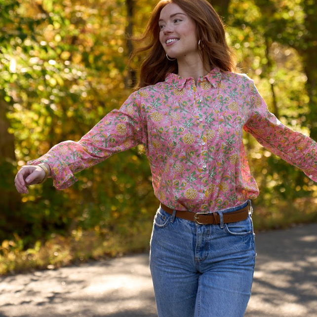 Good Boyfriend Shirt - Devon Floral DahliaAnd For GoodShirts & Tops
