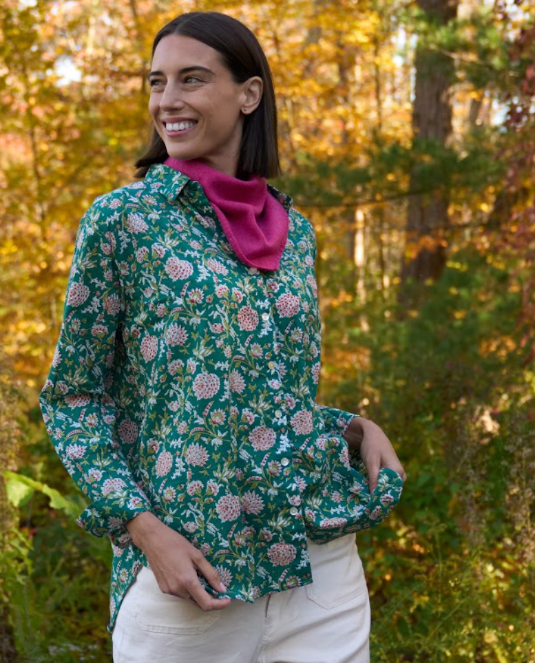 Good Boyfriend Shirt - Devon Floral GreenAnd For GoodShirts & Tops