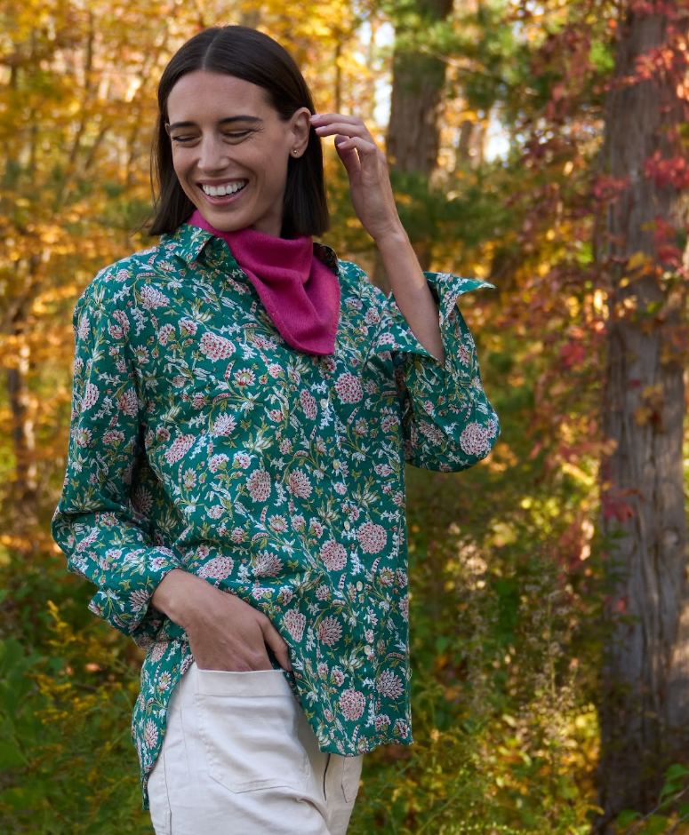 Good Boyfriend Shirt - Devon Floral GreenAnd For GoodShirts & Tops