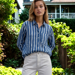 Good Boyfriend Shirt - Indigo StripesAnd For GoodShirts & Tops