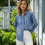 Good Boyfriend Shirt - Indigo StripesAnd For GoodShirts & Tops