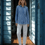 Good Boyfriend Shirt - Indigo StripesAnd For GoodShirts & Tops