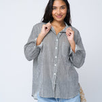 Good Boyfriend Shirt - Menswear Stripe BlackAnd For GoodShirts & Tops