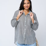 Good Boyfriend Shirt - Menswear Stripe BlackAnd For GoodShirts & Tops