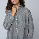 Good Boyfriend Shirt - Menswear Stripe BlackAnd For GoodShirts & Tops