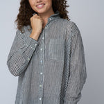 Good Boyfriend Shirt - Menswear Stripe BlackAnd For GoodShirts & Tops