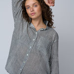 Good Boyfriend Shirt - Menswear Stripe BlackAnd For GoodShirts & Tops