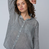Good Boyfriend Shirt - Menswear Stripe BlackAnd For GoodShirts & Tops