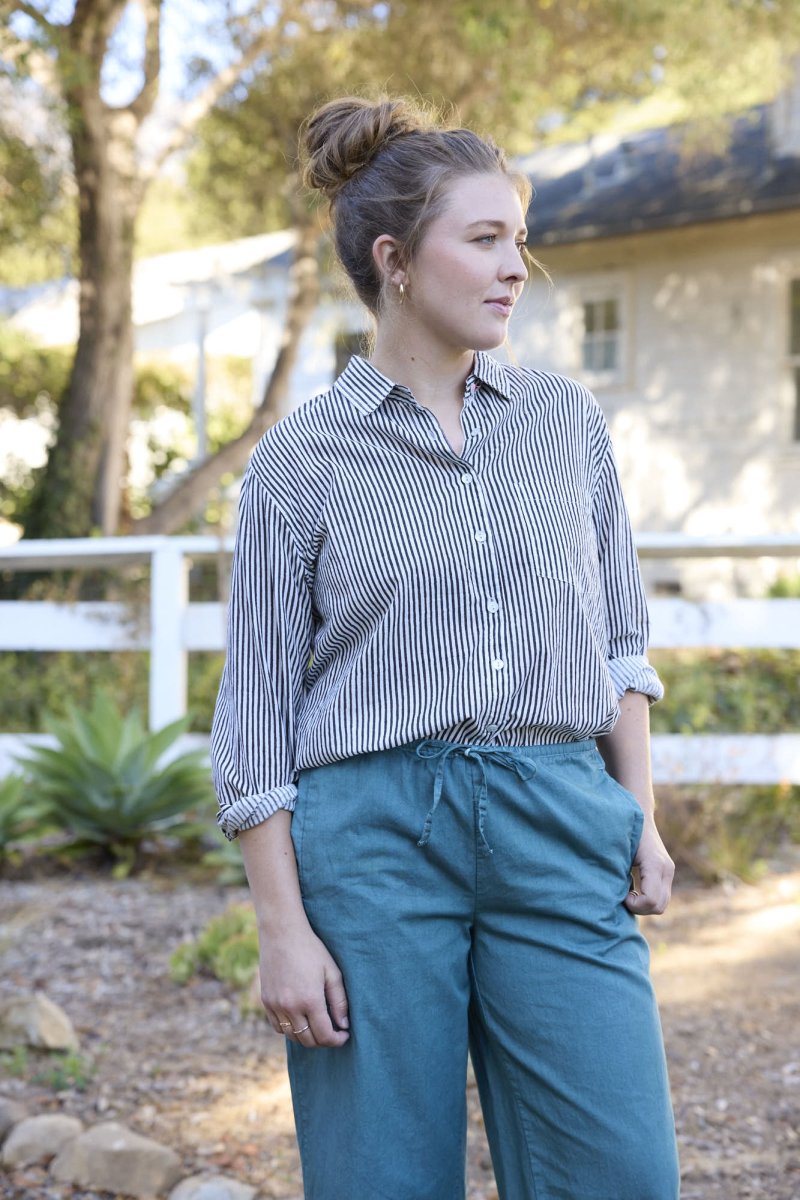 Good Boyfriend Shirt - Menswear Stripe BlackAnd For GoodShirts & Tops