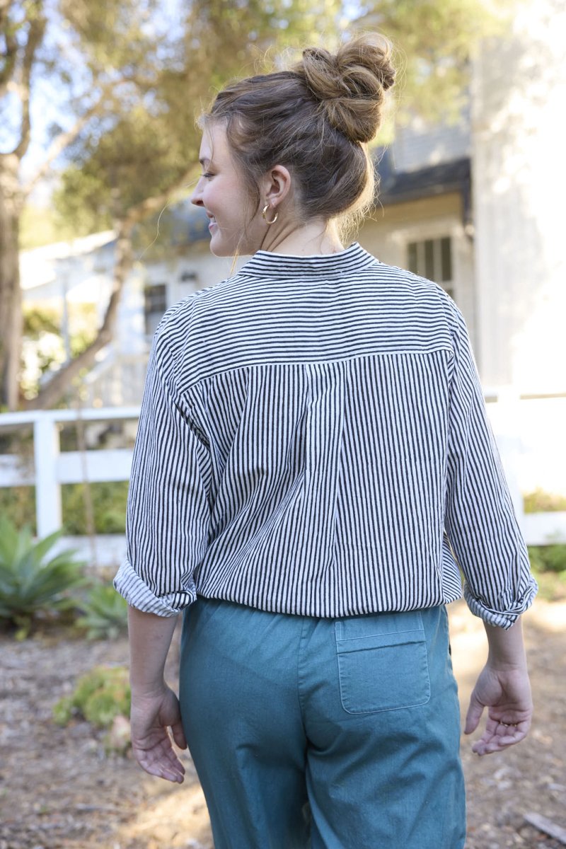 Good Boyfriend Shirt - Menswear Stripe BlackAnd For GoodShirts & Tops