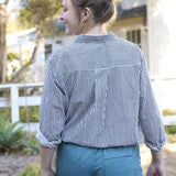 Good Boyfriend Shirt - Menswear Stripe BlackAnd For GoodShirts & Tops