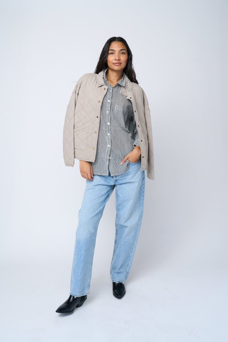 Good Boyfriend Shirt - Menswear Stripe BlackAnd For GoodShirts & Tops