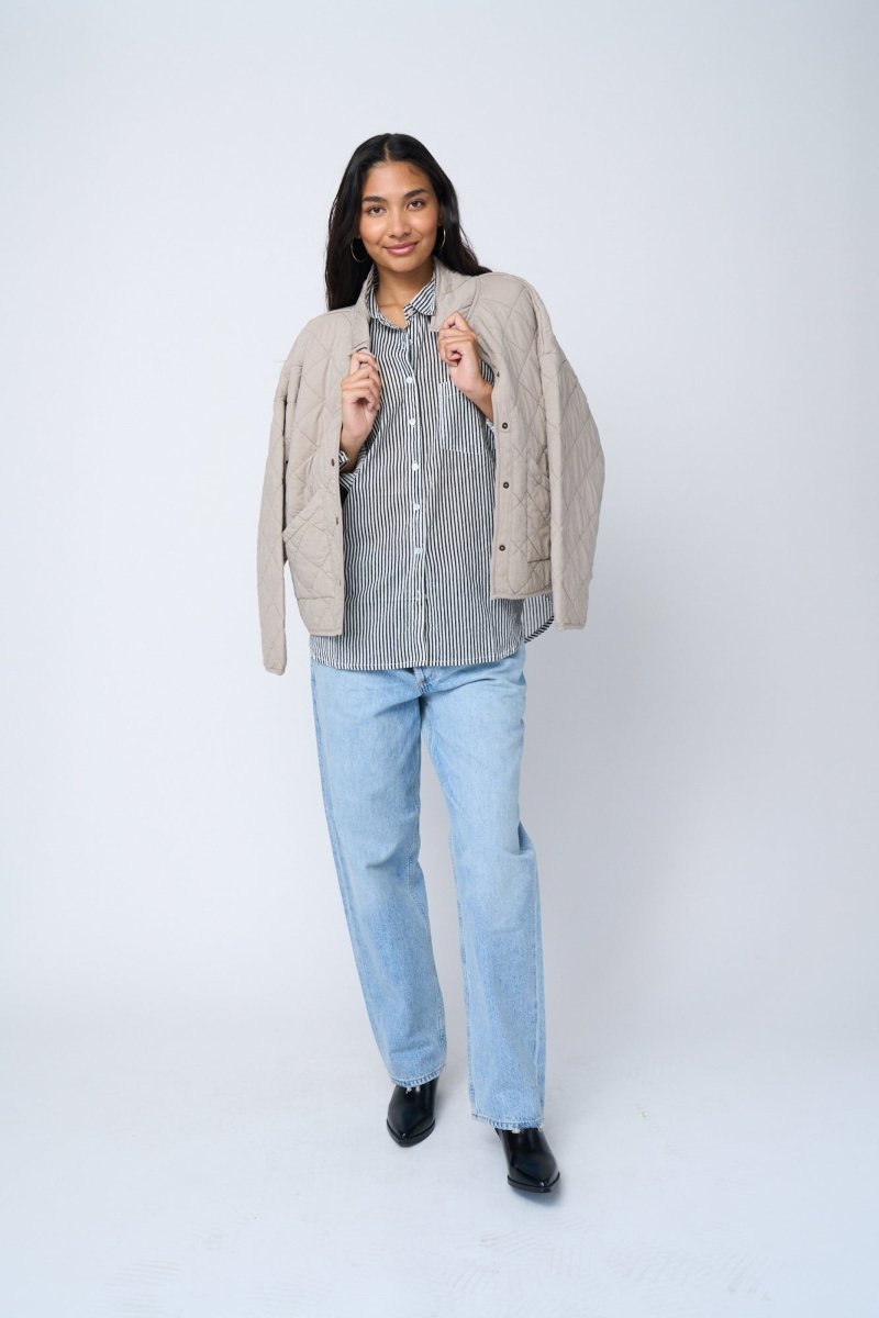 Good Boyfriend Shirt - Menswear Stripe BlackAnd For GoodShirts & Tops