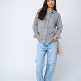 Good Boyfriend Shirt - Menswear Stripe BlackAnd For GoodShirts & Tops
