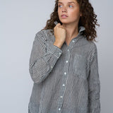 Good Boyfriend Shirt - Menswear Stripe BlackAnd For GoodShirts & Tops