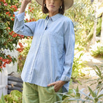 Good Boyfriend Shirt - Menswear Stripe Chambray & WhiteAnd For GoodShirts & Tops