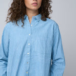 Good Boyfriend Shirt - Menswear Stripe Chambray & WhiteAnd For GoodShirts & Tops