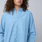 Good Boyfriend Shirt - Menswear Stripe Chambray & WhiteAnd For GoodShirts & Tops