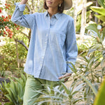 Good Boyfriend Shirt - Menswear Stripe Chambray & WhiteAnd For GoodShirts & Tops