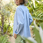 Good Boyfriend Shirt - Menswear Stripe Chambray & WhiteAnd For GoodShirts & Tops