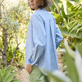Good Boyfriend Shirt - Menswear Stripe Chambray & WhiteAnd For GoodShirts & Tops