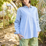Good Boyfriend Shirt - Menswear Stripe Chambray & WhiteAnd For GoodShirts & Tops