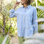 Good Boyfriend Shirt - Menswear Stripe Chambray & WhiteAnd For GoodShirts & Tops