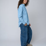 Good Boyfriend Shirt - Menswear Stripe Chambray & WhiteAnd For GoodShirts & Tops