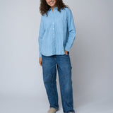 Good Boyfriend Shirt - Menswear Stripe Chambray & WhiteAnd For GoodShirts & Tops