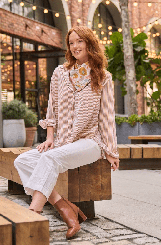 Good Boyfriend Shirt - Menswear Stripe HoneycombAnd For GoodShirts & Tops