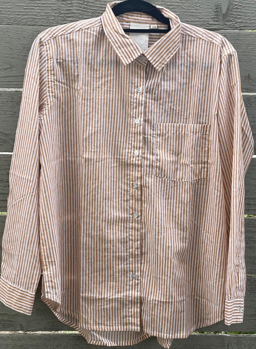 Good Boyfriend Shirt - Menswear Stripe HoneycombAnd For GoodShirts & Tops