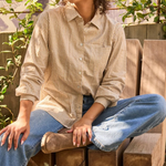 Good Boyfriend Shirt - Menswear Stripe Metallic GoldAnd For GoodShirts & Tops