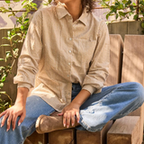 Good Boyfriend Shirt - Menswear Stripe Metallic GoldAnd For GoodShirts & Tops
