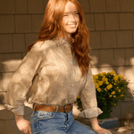 Good Boyfriend Shirt - Menswear Stripe Metallic GoldAnd For GoodShirts & Tops