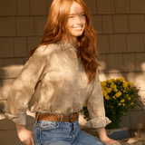 Good Boyfriend Shirt - Menswear Stripe Metallic GoldAnd For GoodShirts & Tops