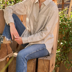 Good Boyfriend Shirt - Menswear Stripe Metallic SilverAnd For GoodShirts & Tops